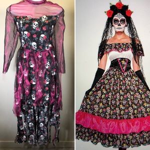 SUGAR SKULL Illusion Dress COSTUME Dia Los Muertos